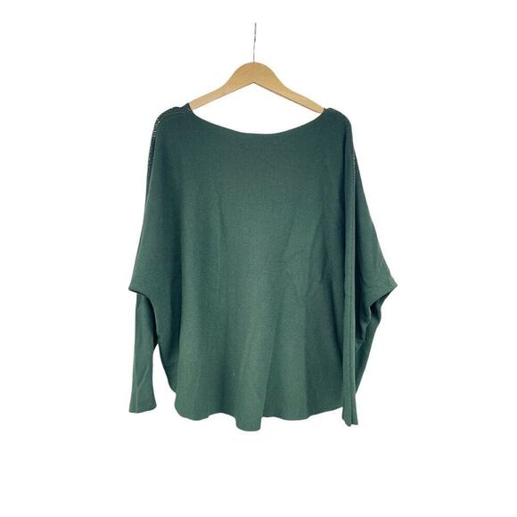 Max Studio Batwing Rhinestone Sweater Soft Green Holiday Womens Plus Size 2XL - Picture 6 of 8